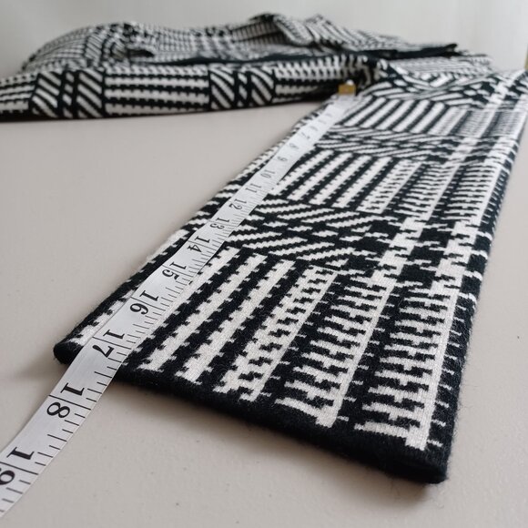 Anne Klein Black White Glen Plaid Knit Coat - Picture 13 of 16